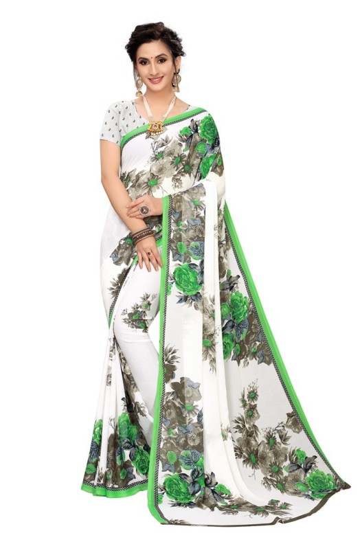 Fancy Georgette Printed Saree With blouse